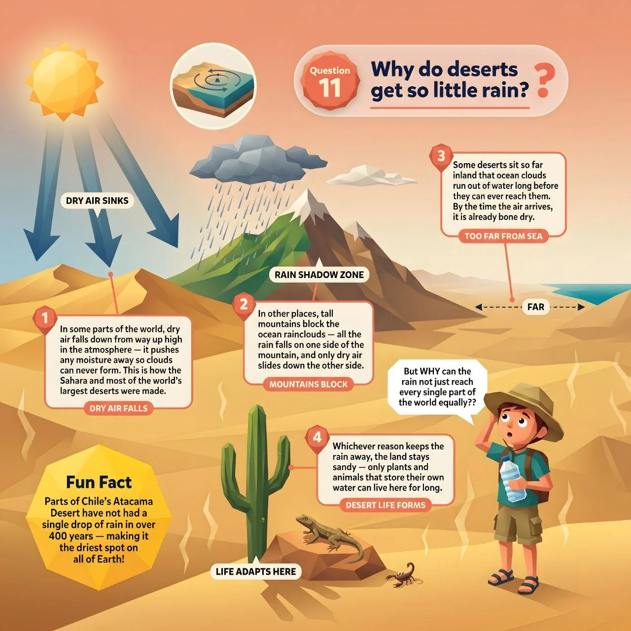 Interior sample page explaining why deserts get so little rain