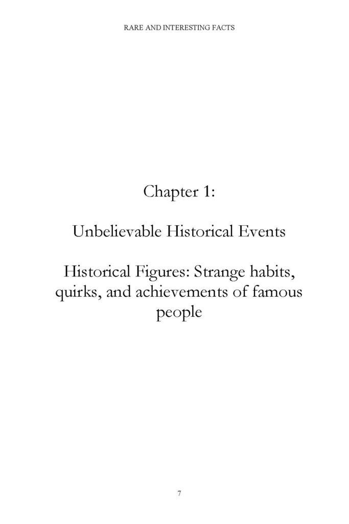 Chapter 1 title page: Unbelievable Historical Events about famous people