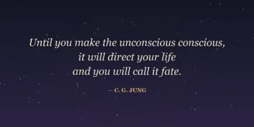 Dark gradient background with the Carl Jung quote: Until you make the unconscious conscious, it will direct your life and you will call it fate